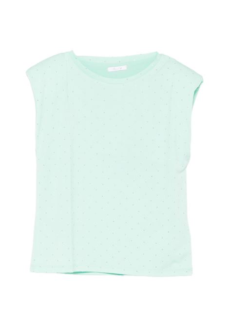 Canotta con strass e spalline Lù-Lù BY MISS GRANT | LL4219MENTA